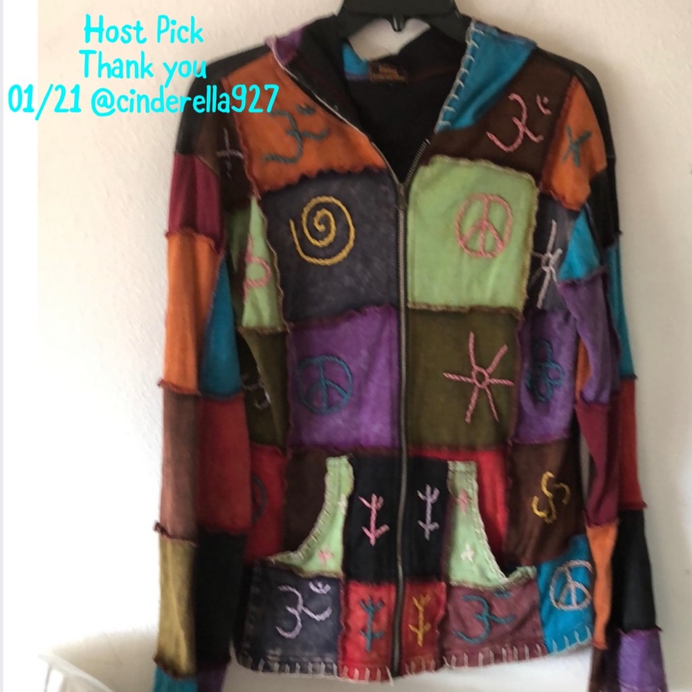 Rising International Multicolor Patchwork Women's Jacket Size large